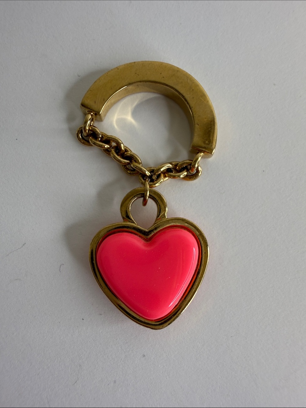 Marc By Marc Jacobs Fluoro Neon Pink Heart Padlock Bag Charm Keychain - Picture 3 of 4